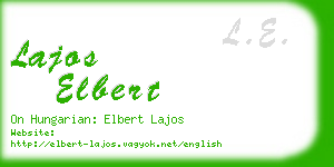 lajos elbert business card